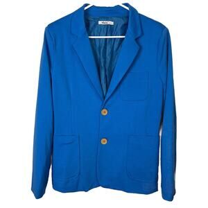 Aboki Women’s Blue Blazer Long Sleeve Made In France Lined Size XL Business RARE